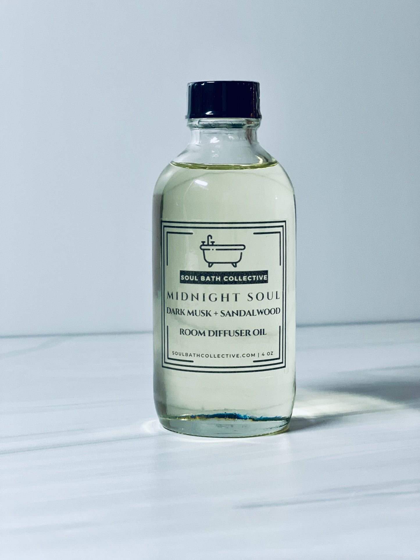 Reed Room Diffuser, Dark Musk + Sandalwood Scent: Midnight Soul, Natural Home and Room Fragrance, Natural Air Freshener, Black Reeds, Spa Diffuser Gift