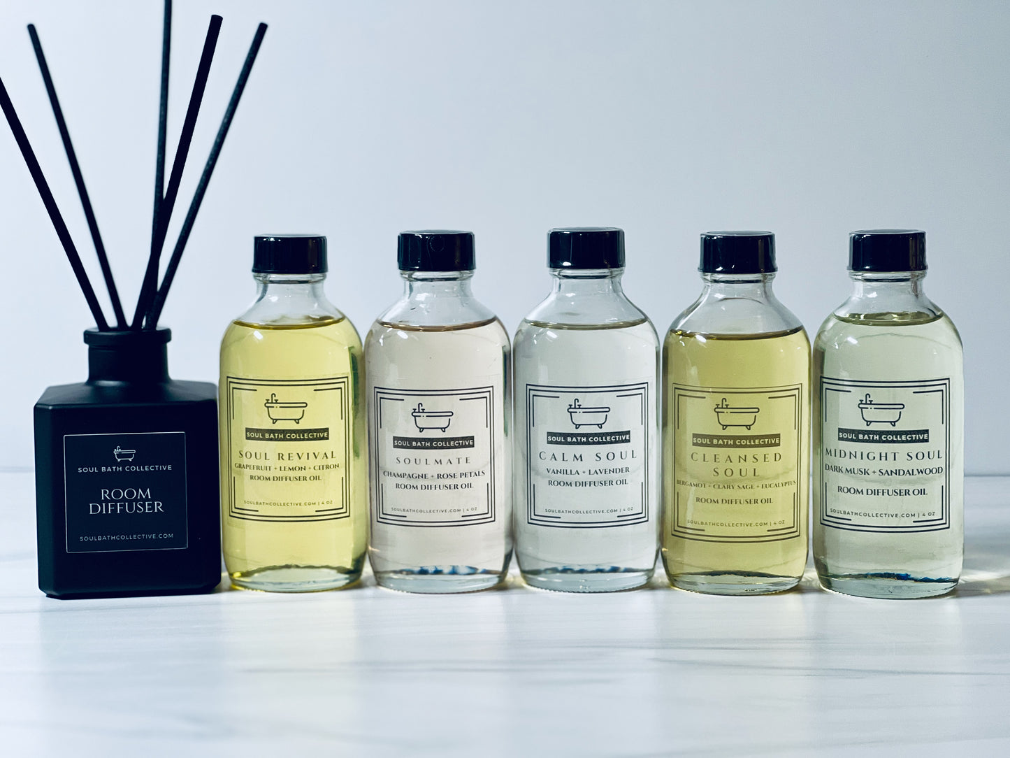 Reed Room Diffuser, Vanilla Lavender Scent: Calm Soul, Natural Home & Room Fragrance, Natural Air Freshener, Black Reeds, Spa Diffuser Gift
