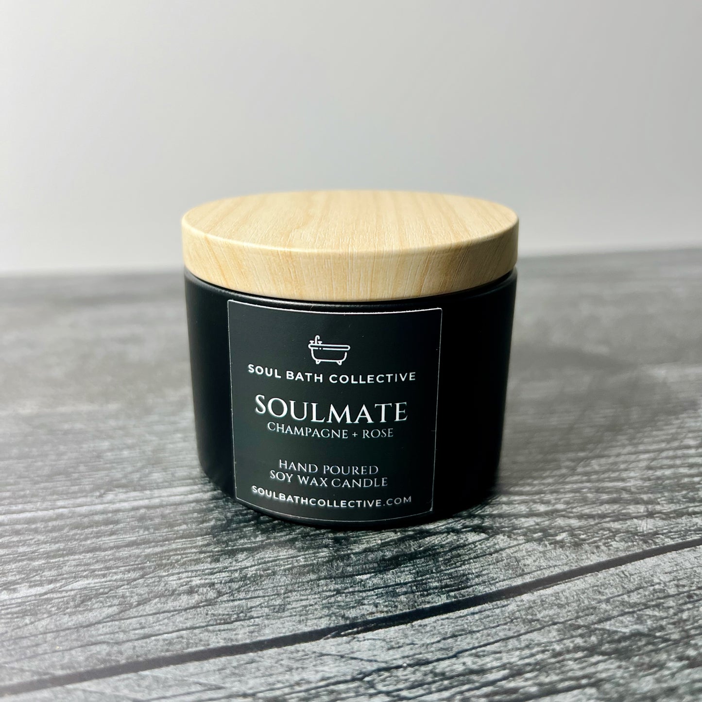 Soy Wax Candle Trio, Soulmate, Calm Soul, Midnight Soul, Clean Burning and Eco-Friendly, Black Tin, 4 oz