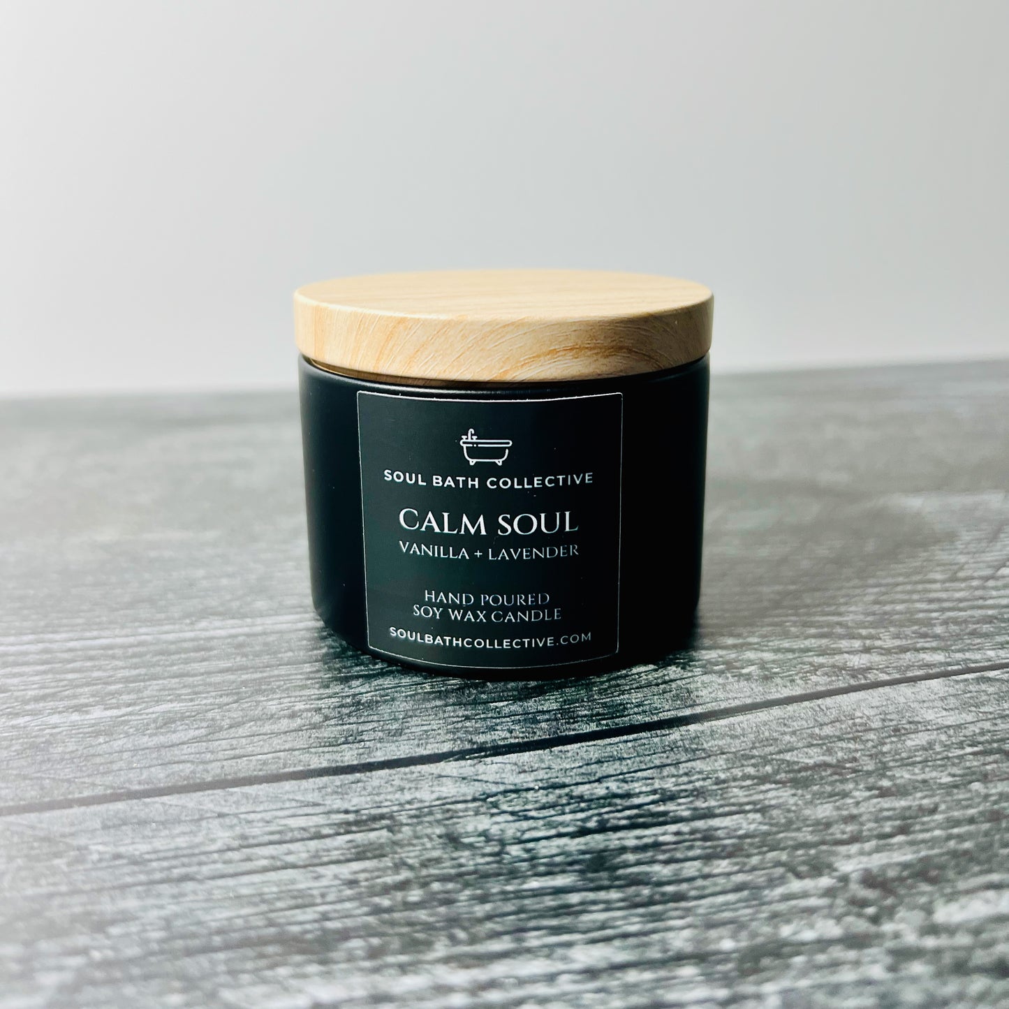 Soy Wax Candle Trio, Soulmate, Calm Soul, Midnight Soul, Clean Burning and Eco-Friendly, Black Tin, 4 oz