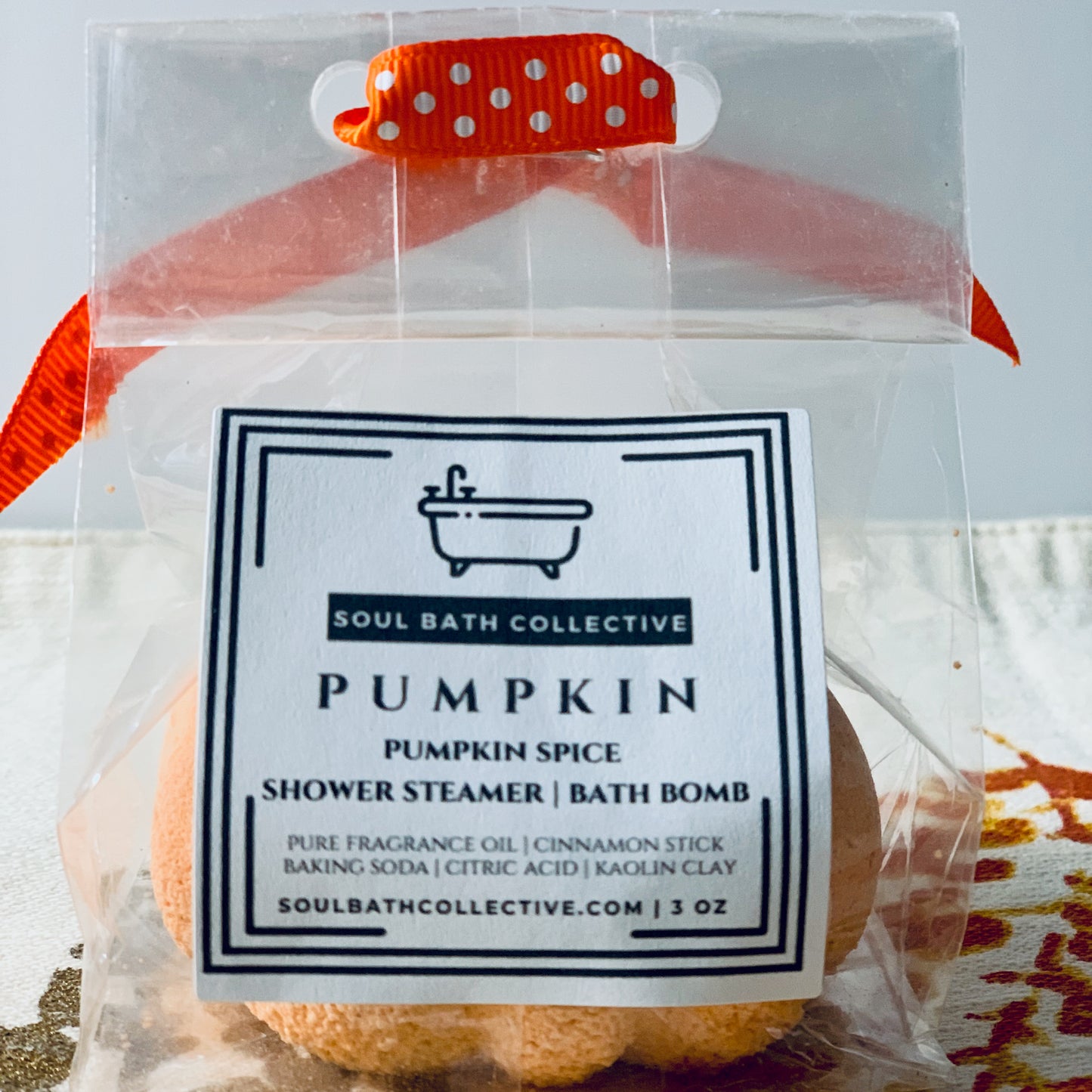 Pumpkin Shower Steamers, Pumpkin Bath Bombs, Bath Fizzies, Holiday Gifts, Halloween & Thanksgiving, 3 oz each, Eco-Friendly Packaging