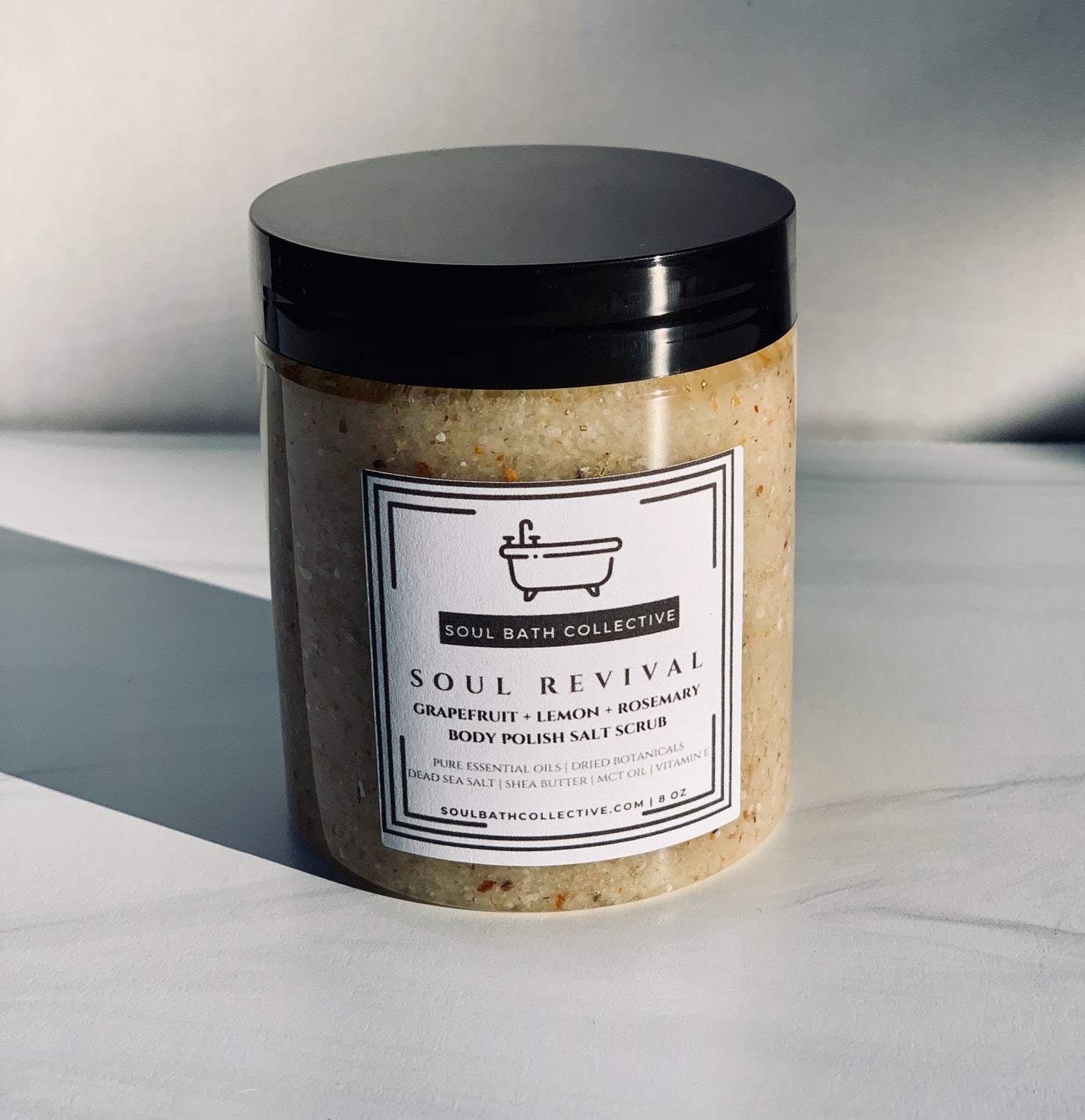 Body Polish Salt Scrub, Soul Revival, Grapefruit Lemon Rosemary