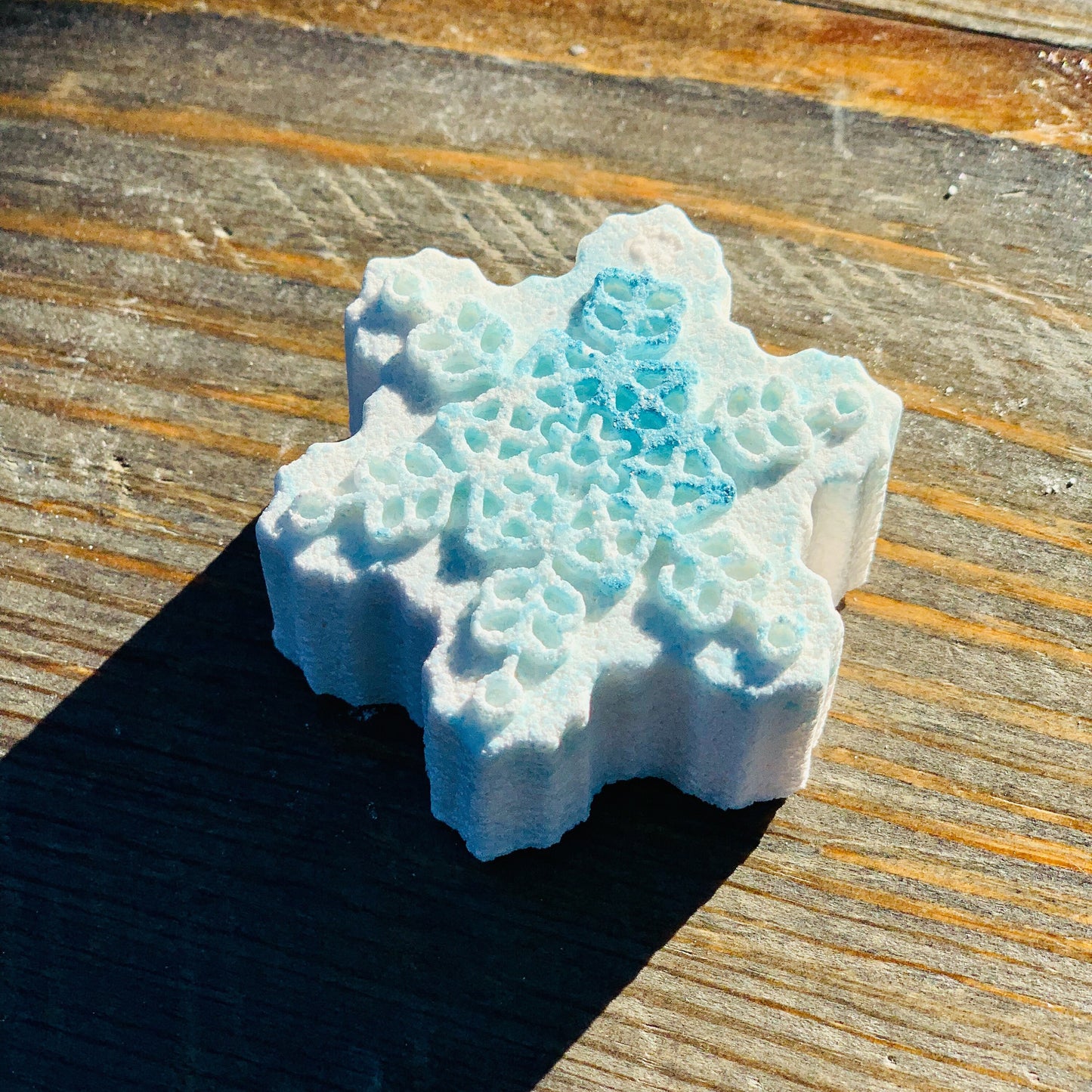 Snowflake Shower Steamers, Snowflake Bath Bombs, Bath Fizzies, Holiday Gifts, Christmas Stocking Stuffers, Warm Winter Scent, 3 oz each